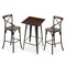 3 Piece Pub Table and Bar Chair Set - Steel Square Bar Table and Bar Chair Set